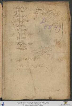 Auflistung lateinischer Begriffe (handschriftlich)