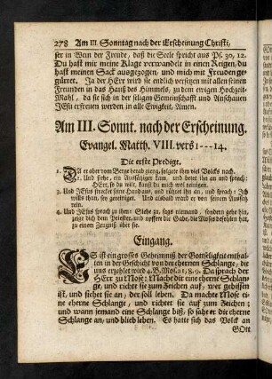 278-280, Evangelium; Eingang