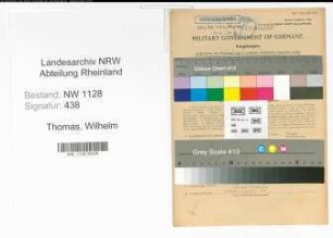 Entnazifizierung Wilhelm Thomas , geb. 04.07.1906 (Polizist)