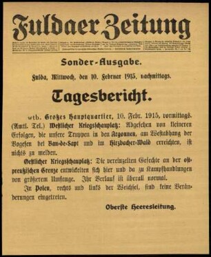 Ausgabe vom Mittwoch, den 10. Februar 1915.