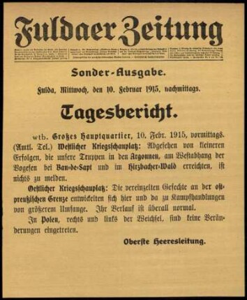 Ausgabe vom Mittwoch, den 10. Februar 1915.