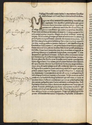 Philippi Beroaldi oratio habita in enarratione Quaestionum thusculanarum et Oratii flacci continens laudem musices.