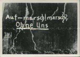 Graffito mit Kritik an der Wiederbewaffnung