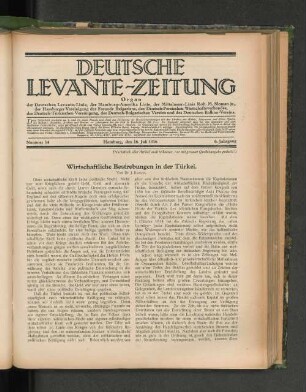 Wirtschaftliche Bestrebungen in der Türkei.