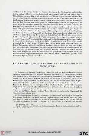 Zwei verschollene Werke Albrecht Altdorfers