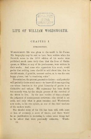 The poetical works of William Wordsworth, 9. The life of William Wordsworth