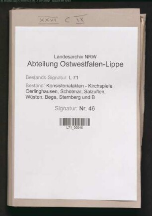 Persönliche (auch dienstliche) Angelegenheiten der Pastoren