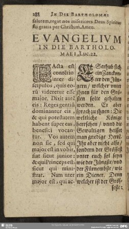 Evangelium In Die Bartholomaei, Luc. 22