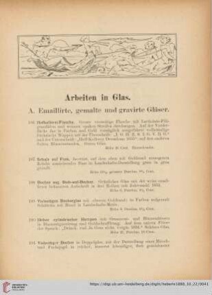 Arbeiten in Glas (Nr. 186 - 268)