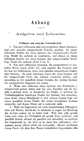 Anhang. Aufgaben und Lehrsätze.
