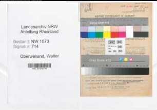 Entnazifizierung Walter Oberwelland , geb. 19.07.1898 (Konrektor)