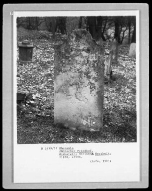 Grabstein von Marianne Wertheim, gestorben 1906