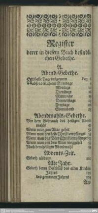 Register derer in diesem Buch befindlichen Gebethe