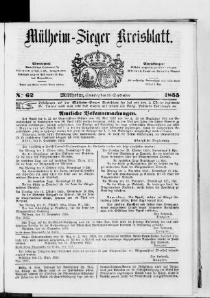 Mülheim-Sieger Kreisblatt. 1855-1855