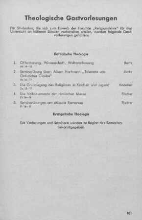 Theologische Gastvorlesungen