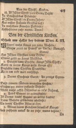 Von der Christlichen Kirchen.