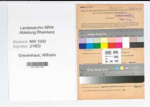 Entnazifizierung Wilhelm Grevenhaus, geb. 22.08.1901 (Polizeibeamter)