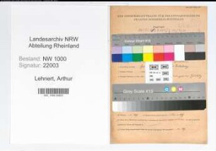Entnazifizierung Arthur Lehnert, geb. 26.06.1890 (Finanzoberinspektor)