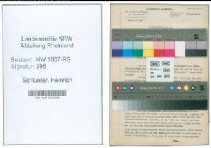 Entnazifizierung Heinrich Schlueter , geb. 20.04.1896 (Amtsinspektor)