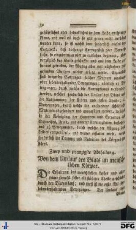 Zwey und zwanzigste Abtheilung.