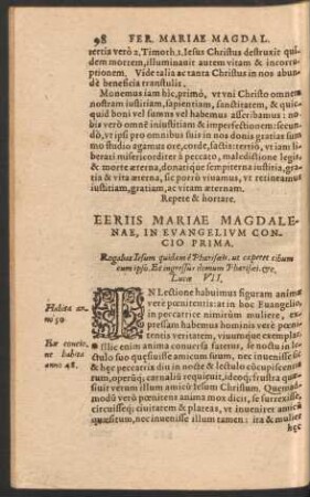 Feriis Mariae Magdalenae, In Evangelium ...