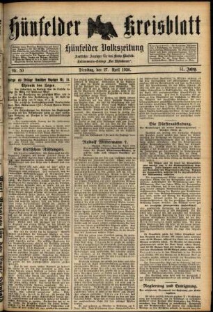 Ausgabe vom Dienstag, den 27. April 1926.