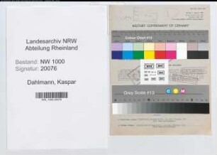 Entnazifizierung Kaspar Dahlmann, geb. 21.11.1884 (Kriminalobersekretaer)