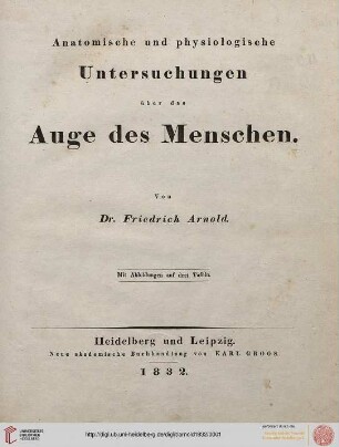 Anatomische und physiologische Untersuchungen über das Auge des Menschen