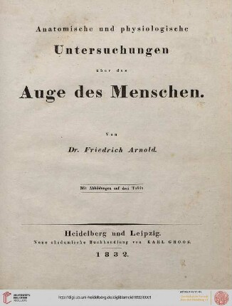Anatomische und physiologische Untersuchungen über das Auge des Menschen