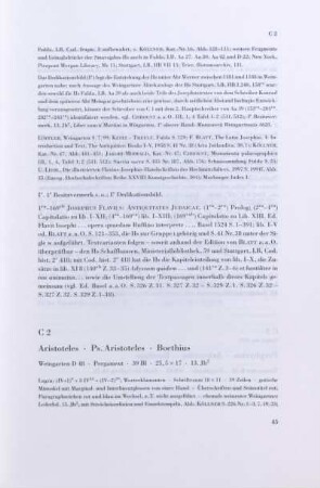 C 2. Aristoteles, Ps. Aristoteles, Boethius