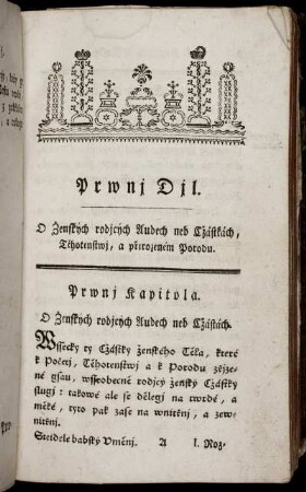 Prwni Dil.