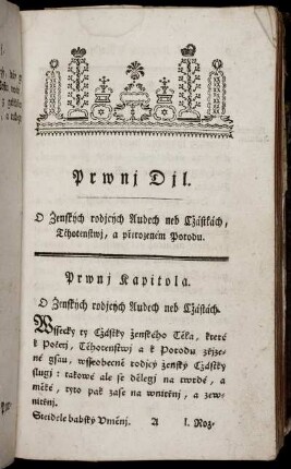 Prwni Dil.