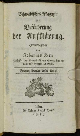 Zweyten Bandes erstes Stück.