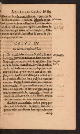 Caput IV. De locis Artificialibus.