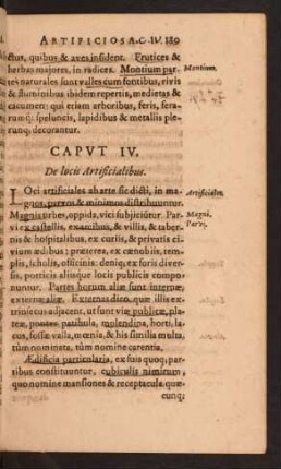 Caput IV. De locis Artificialibus.