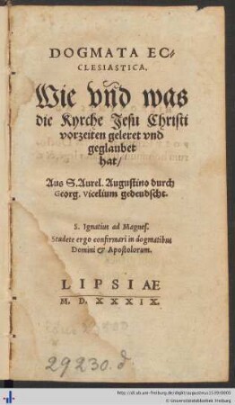 DOGMATA ECCLESIASTICA