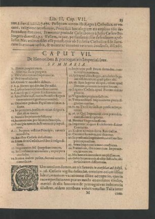Caput VII. De Honoribus & praerogativis Imperialibus.