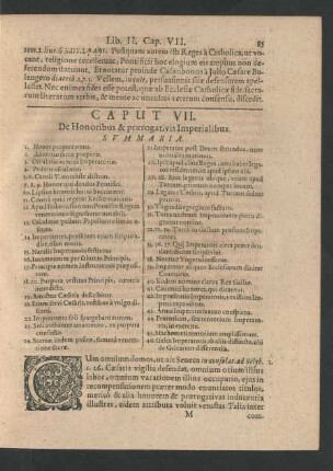 Caput VII. De Honoribus & praerogativis Imperialibus.