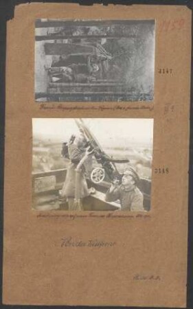 Maschinengewehr auf einem Turm zur Fliegerabwehr