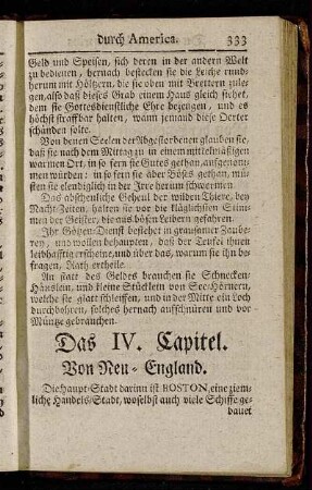 Das IV. Capitel. Von Neu-England.