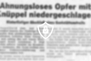 Ahnungsloses Opfer mit Knüppel niedergeschlagen