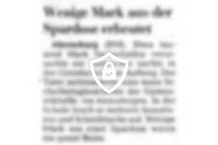 Wenige [Name maskiert] der Spardose erbeutet