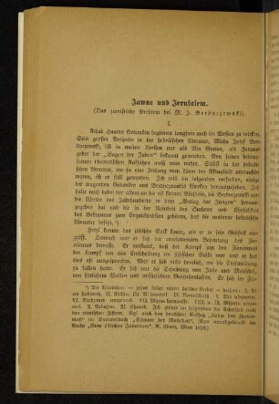 Jawne und Jerusalem.
