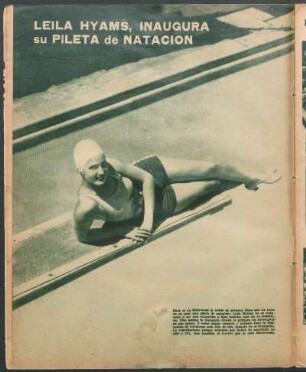 Leila Hyams, inaugura su pileta de natación [Fotografía]
