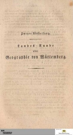 Zweyte Abtheilung: Landeskunde oder Geographie