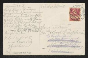 Brief von Hedwig Fischer, Brigitte Bermann Fischer, Samuel Fischer und Elga Ludwig an Margarete Hauptmann, Gerhart Hauptmann und Benvenuto Hauptmann