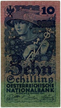 Geldschein, 10 Schilling (ATS), 3.1.1927