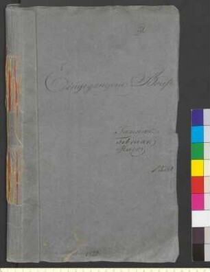 Alter Umschlag "Eingegangene Briefe. Januar. Februar. Maerz. 1820."