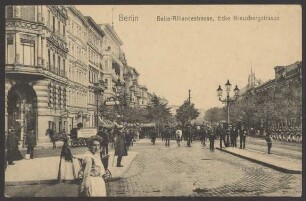 Ansichtskarte Militärparade, „Belle-Alliancestrasse, Ecke Kreuzbergstrasse“