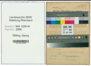Entnazifizierung Georg Willing , geb. 19.04.1898 (Fachwerker)